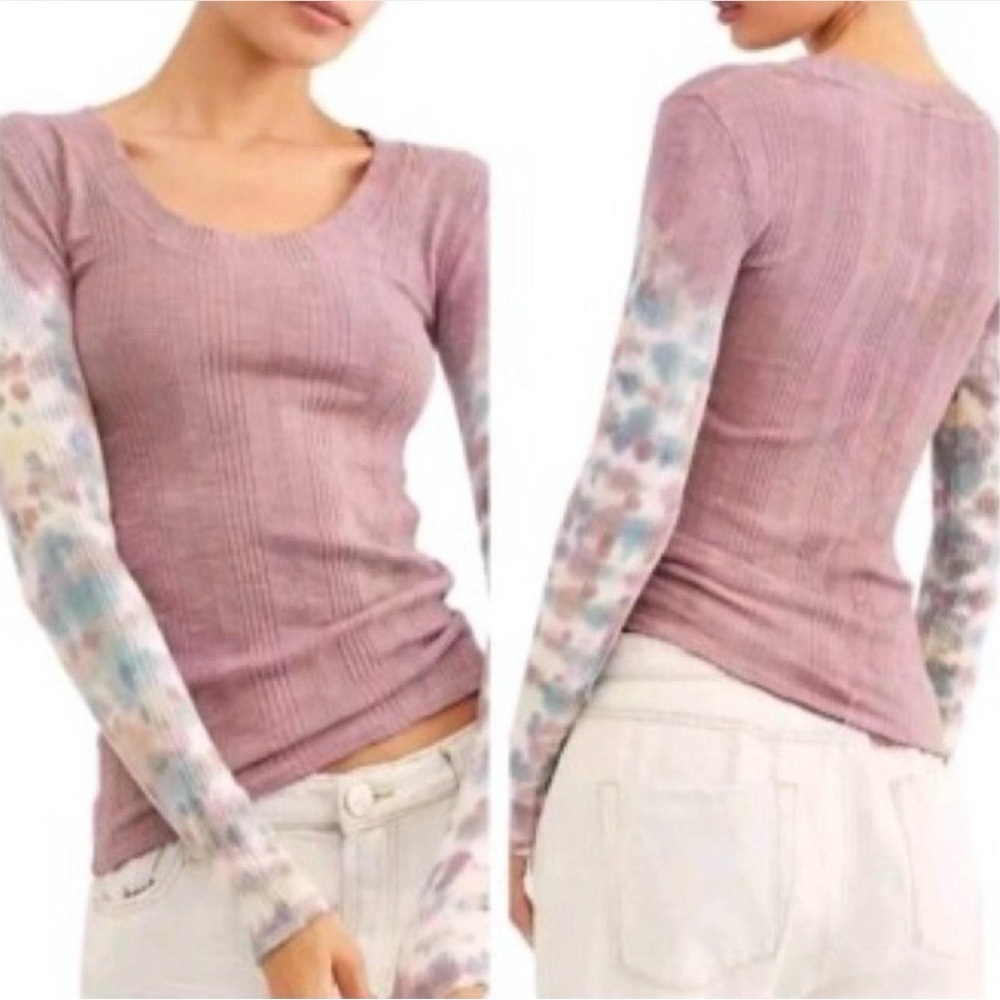 Free People Big Sur Die Dye Ribbed Long Sleeve
